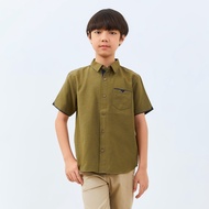 KEMEJA M231 Boys' Basic Plain Short Army Shirt 2837A