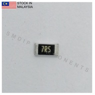 10PCS Taiwan-Grade 7.5R ±5%, 0805 SMD Resistor (7R5)