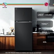 LG GN-B392PQBK 423L Top Freezer Fridge in Essence Matt Black LinearCooling™ LG ThinQ™ GNB392PQBK Pet