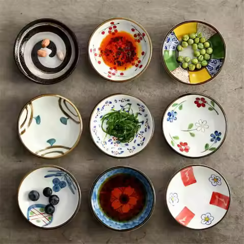 Japanese small Ceramic Sushi Dishes Soy Sauce Dish Seasoning Saucers Plates Vinegar Salad Wasabi pla