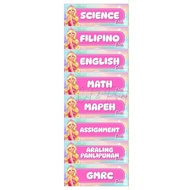 Subject Label Sticker - 8 subjects - UNCUT/HINDI NAKAGUPIT