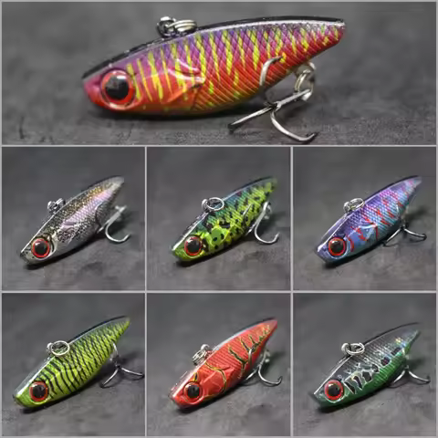 wLure Fishing Lure Lipless VIB 4cm 4.6g Tiny Hard Lure Carp Fishing Fly Fishing Bait Tail Hook Sinki