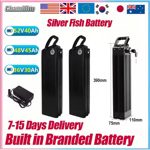 Champion36V/48V/52V/60V/72V E Bike Silver Fish 30ah 40ah 50ah Lithium Battery High-Capacity High-Pow