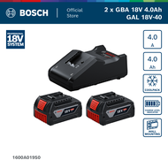 BOSCH ProCORE18V แบตเตอรี่ 4.0Ah x2 ก้อน + แท่นชาร์จ GAL 18V-40 (รหัส 1600A019S0)