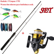 Spining Fishing Set 1.65m/1.8m/2.1m joran pancing UL/L/ML Spinning Fishing Rod 2 Sections and CB240