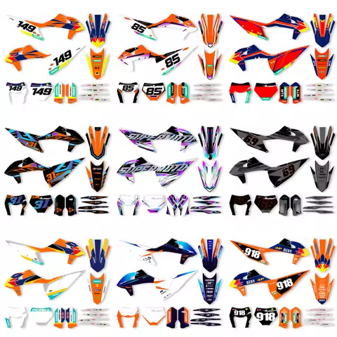 PowerZone Custom Team Motorcycle For KTM SX SXF MX 19-22 EXC XCW 20-23 125 to 500cc Graphics Backgro