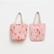 Two Side Use Lunch Box Beg Water Bottle Beg Tuition Beg Canvas Bag Make Up Beg