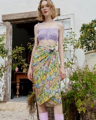 Sue.loveseveryday Kleeb Lamduan Wrap Skirt - กระโปรงฟรีไซส์ลายกลีบลำดวน