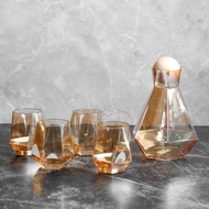 Laguna Glass Carafe and Cups Set - Amber / Peralatan Minum Set