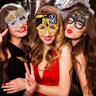 [ItisU] 2026 New Year ck Gold Glasses New Year's Eve Theme Party Decoration Glasses Frame Christmas 