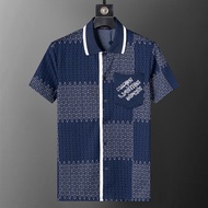 26SS New Men Polo Shirt Short Sleeve PoloShirts Cotton Casual Man Polos Classic Plaid Pattern Tops T