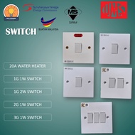 UMS SWITCH ( WATER HEATER SWITCH / 1GANG 1WAY / 1GANG 2WAY / 2GANG 1WAY / 3GANG 1WAY)