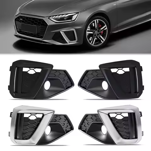 Front Bumper Grille Foglight Cover For Audi A4L B9 A4 S-Line 2020 2021 2022 2023 2024 Fog Lamp Grill