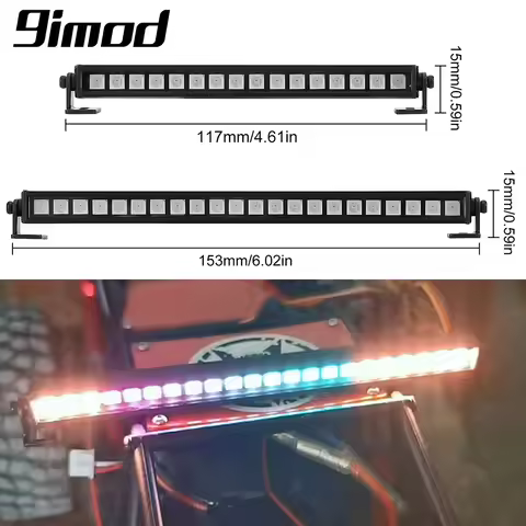 9imod Metal 16/22LED RC Roof Lamp Light Bar Colorful for 1/10 RC Crawler Car Axial SCX10 90046 D90 T