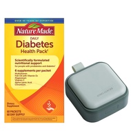 Nature Made Diabetes Health Pack, 60 Packets Bundle with LONG GLACIER Pill Oragnizer, Small Cute Pil