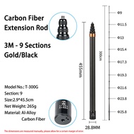 1.5M 3M Carbon Fiber Selfie Stick for DJI Osmo Action Insta360 GoPro Action Camera Extended Sticks w