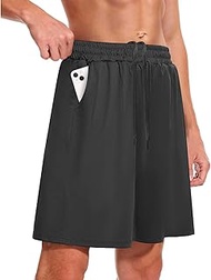 Men's Shorts with Pockets Breathable Quick Dry Lightweight Running Shorts for Athletics Basketball F