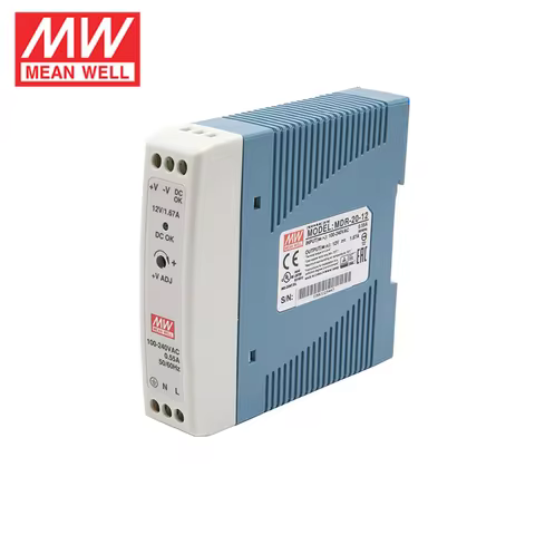 MEAN WELL MDR-20 Series MDR-20-5 MDR-20-12 MDR-20-15 MDR-20-24 Single output industrial DIN rail pow