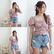 Tq88indonesia New DEROSE SMOCK SABRINA TOP Sexy Blouse/ TrendyWanita Latest Blouse/