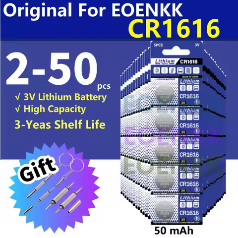 Original 2-50pcs CR1616 3V Lithium Batteries cr 1616 DL1616 BR1616 5021LC LM1616 Coin Cells for Watc