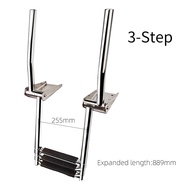 High Quality Stainless Steel 3 Step Boat Ladder with Handrail Marine Under Platform Boat Accessories