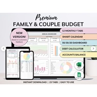 Family Annual Budget System Monthly Biweekly Budget Tracker Couple Financial Planner Bill