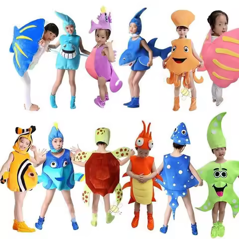 Adult Child Marine Life Cosplay Costume Performance Clothing Set Hat Clothes Shoe Kids Anime Starfis