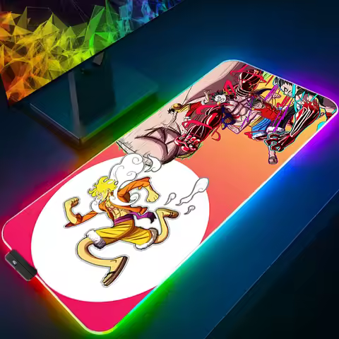 Backlight Mouse Pad RGB PC Computer Gamer Kawaii Gaming Accessories LED Mousepad Keyboard Desk Mat O