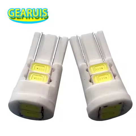 100pcs T10 Ceramic LED W5W 6 SMD 5630 6SMD 80MA 5730 LED 194 168 Car License Plate Lamps Interior Li
