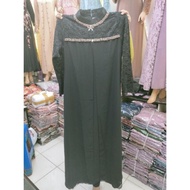 realpict gamis payet premium / gamis athaya dress / gamis import - hitam xl