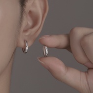Retro Stripes Hoop Earings for Men 925 Silver Earings for Women Hikaw Earrings Set Accessories Jewel