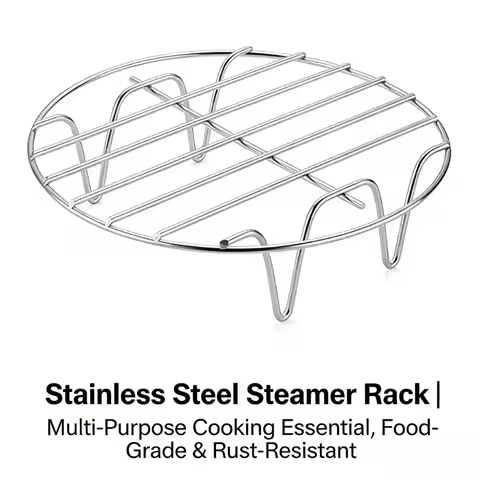 2 Pack Air Fryer Rack Round 6 inch, Stainless Steel Air Fryer Basket Tray, for Air Fryer/Oven/Stockp