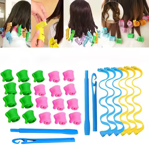 Hair Curler Heatless Hair Rollers Curler Curling Tongs Headband Rods Curls Sleeping Soft Waves Forme