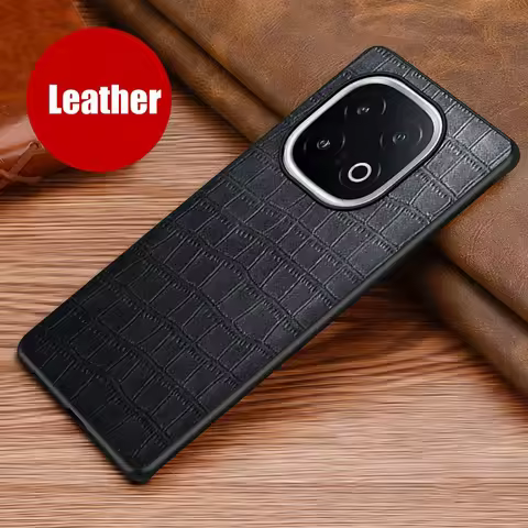 Crocodile Texture Leather Shockproof Phone Case For vivo iQOO 13 12 Pro Soft Bumper Protection Back 