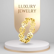 แหวนชุบทอง 18K Lucky Charm Money Catcher เหรียญแหวนทอง NLucky Charm แหวนสำหรับ Unisex สแตนเลส Charm แหวน