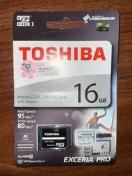 Toshiba EXCERIA PRO 16GB microSDHC UHS-I 記憶卡 with adapter