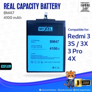 WIXEL ORIGINAL Baterai XiaoMi BM47 Redmi 3 3S 3X Pro Prime 4X 100% Real Capacity Battery Batre Batra
