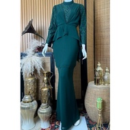 ARMA KURUNG MODERN LACE SLIM FIT RUFFLE SCALOP STYLE BAJU KURUNG WANITA 2026 TEMA TEAL BLUE