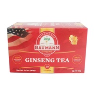 Baumann Premium American Ginseng Tea Bags (20 Tea Bags) - Authentic Panax Wisconsin Grown Panax Gins