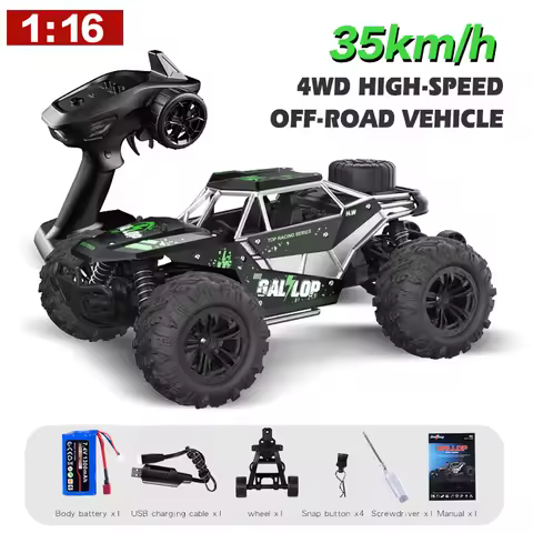 2025 New Model 1:16 4WD Remote Control Car High-Speed Remote Control Car with 35 km/h 2.4G Aluminum 