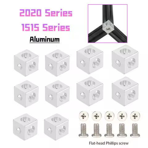 Silver 1515/2020 Series Cube Corner Bracke T Slot Cube Corner Brackets Extruded Hardware For Aluminu