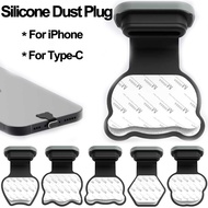 Anti lost Dust Plug Suit for Apple IPhone 14 13 Type C Samsung Xiaomi Charging Port Protector USB Silicone Dustplugs Cover