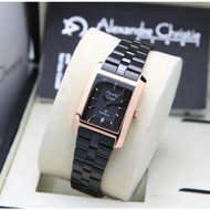 Alexandre Christie 1019 Black Rosegold Rantai Wanita Original