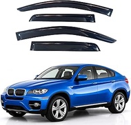 Window Visor Compatible with BMW X6 2009-2024, Rain Guard Tape-On Extra Durable Sun Wind Air Side Ve