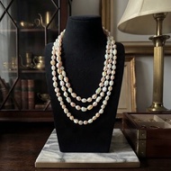 Freshwater Baroque Pearls Necklace Size 10-14 Mm Length 62 Inches