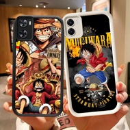 DK-75 One Piece Luffy Silicone Casing black and white for OPPO Realme A36 A57s A76 C33 9i A77s A57 A