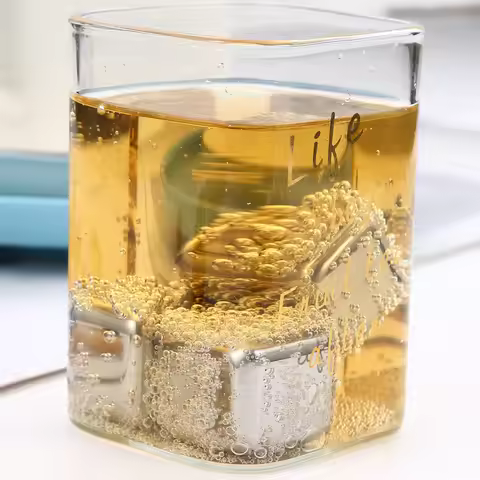 304 Stainless Steel Ice Cubes Whisky Stones Reusable Alcohol Chiller Rocks Fast Freezing Non Melt fo