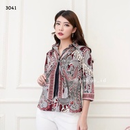 Atasan batik wanita merah 17 agustus / seragam baju batik wanita kerja