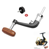 Solid Wood Grip Metal Fishing Spinning Reel Handle Replacement Foldable Rock Arm for 1000-6000 Fishing Reel