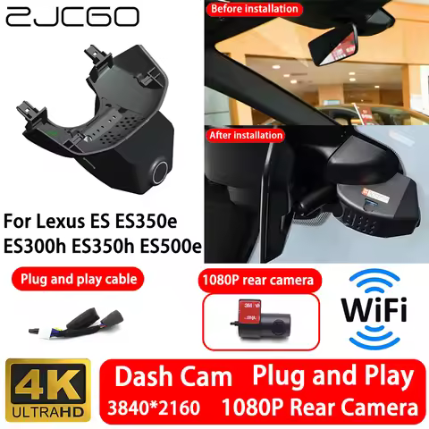 for Lexus ES ES350e ES300h ES350h ES500e 2026 2027 4K 2160P Front Rear Camera Dash Cam Wifi Plug and